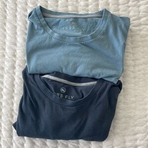 Free Fly Apparel Men's Bamboo Motion Tee (2)navy and slate blue size XL